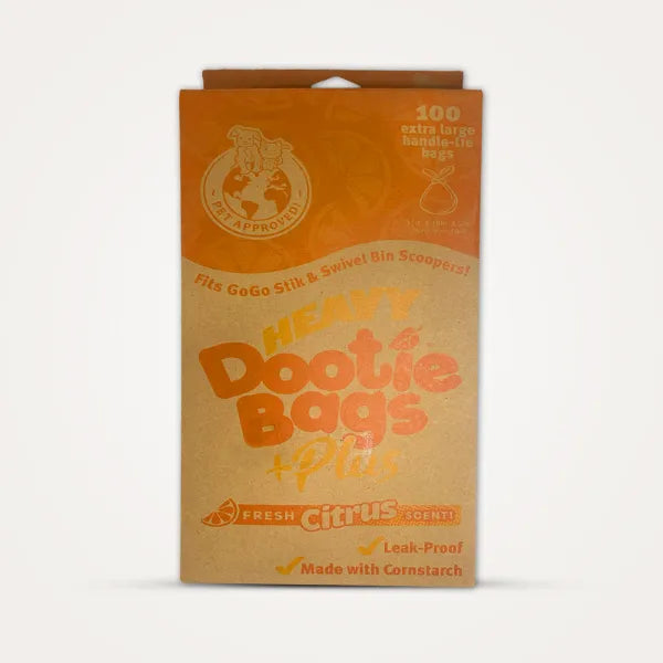Heavy Dootie +Plus Dog & Cat Litter Poop Bags, Very Large, Hint of Citrus Scent