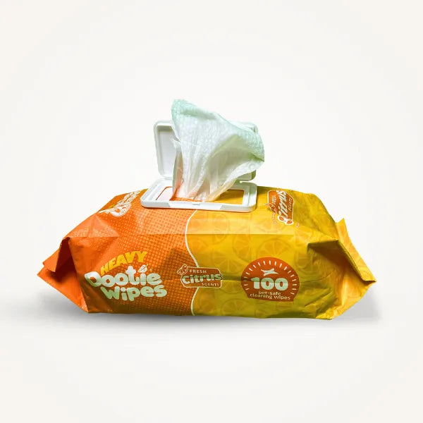 Heavy Dootie Pet Wipes, Butt, Body & Paws, Bamboo Citrus Scent