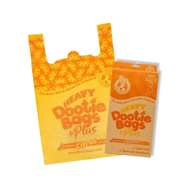Heavy Dootie +Plus Dog & Cat Litter Poop Bags, Very Large, Hint of Citrus Scent